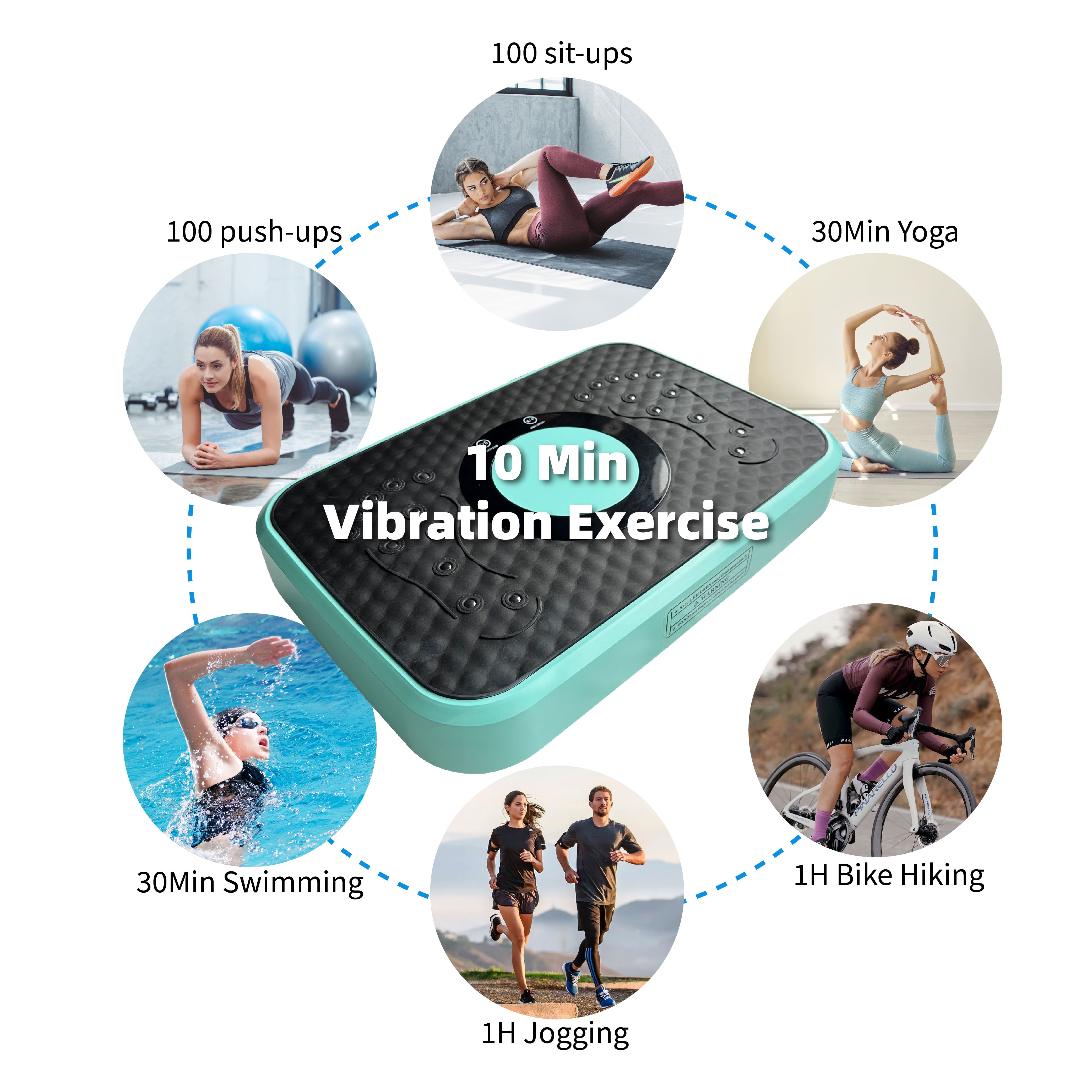 Vibration Plate Fitness Platform, Whole Body Exercise Machine For Lymphatic Drainage, Shaking Workout Board With 120 Speed Levels, Fat Burner And Weight Loss Equipment For Men And Women._voghion.com
